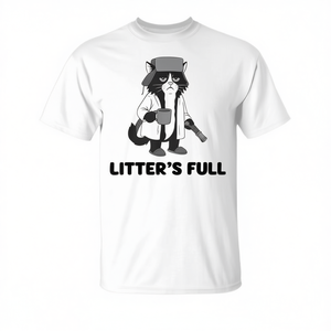 Camiseta con cita de humor de Litter'S Full Cat, unisex, talla para adultos S M L XL XXL - Product Image 2