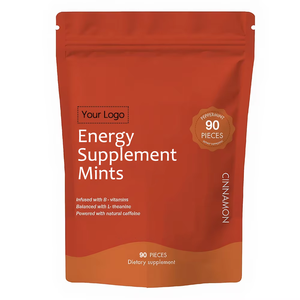 Suplemento de Vitaminas B OEM, Tabletas de Cafeína Natural con L-Teanina, Potenciador de Energía, Menta y Canela, Tabletas Refrescantes con Efecto Frío Intenso - Product Image 3