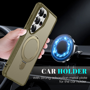 High Quality Matte Magnetic <b>Phone</b> Case for Samsung S26 S23 S24 S25 Ultra Plus FE A54 A55 With Metal <b>Ring</b> Stand Shockproof Cover - Product Image 3