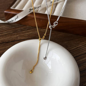 S925 Solid Silver Fine <b>Choker</b> Necklace Luxury Light <b>Pearl</b> with Pull-Out Feature High-End Collarbone Chains for Women - Product Image 1