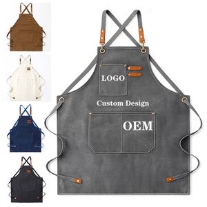 Tablier en toile imperméable pour serveurs de restaurant et de café avec logo personnalisable imprimé - Product Image 1
