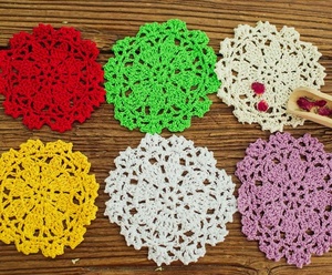 Mantel de encaje redondo de algodón, Mantel Individual de ganchillo, <span class=keywords><strong>taza</strong></span>, posavasos de té, hecho a mano, tejido de ganchillo - Product Image 5