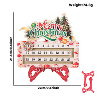 Calendrier de l'Avent en forme de couronne pour compte à rebours de Noël, 25 jours, avec chiffres et date, décorations rustiques en bois pour la maison, panneau Joyeux Noël