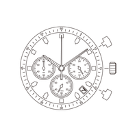 Jepang MIYOTA Brass Chronograph 0S20 Movement Multifungsi dengan Fungsi Tachymeter Baterai Tahan Lama Tanggal 24 Jam