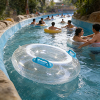 Nouveau design, logo personnalisé imprimé, flotteur de piscine gonflable transparent à deux tubes, certifié CE, pour rivière paresseuse et parc aquatique