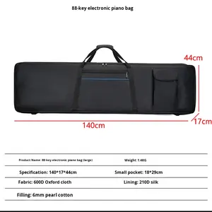 Sac de transport pour clavier électronique 61 et 88 touches, housse de protection imperméable et épaisse, sac à bandoulière pour étuis d'instruments - Product Image 6