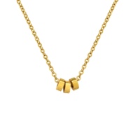 Collares de Moda, Joyería de Acero Inoxidable, Gargantilla con Colgante de Tres Anillos, Venta al por Mayor, Listo para Enviar