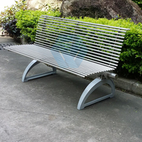 Banc de parc extérieur moderne en acier galvanisé et aluminium - Durable, résistant à l'eau, écologique