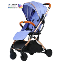Poussette de voyage compacte pliable légère, poussette portable pour nouveau-né et tout-petit, sûre