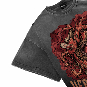 Camisetas Vintage de Gran Tamaño con Lavado Ácido para Hombre, Transpirables, Casuales, a la Moda, Estilo Urbano, de Manga Corta, para Venta al por Mayor - Product Image 4