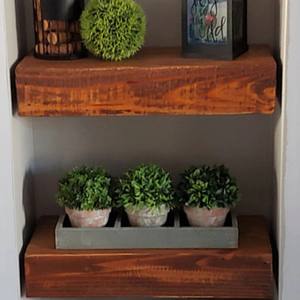 Estantes Flotantes de Madera de 4 Niveles, Rectangulares, para Montar en la Pared, Estilo Rústico para Cocina - Product Image 4