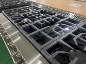 Estufa de Gas Profesional de 60 Pulgadas, 10 Quemadores, Horno Doble Independiente, Convección, Rejillas Telescópicas, Patas Ajustables, para el Hogar - Product Image 3