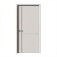 Porte intérieure contemporaine en polymère écologique, design à panneau plat, isolation phonique, finition pour chambres, hôtels et appartements silencieux