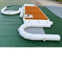 Plateforme de ponton gonflable verte en Drop Stitch, dépliable, pour yacht et jet ski