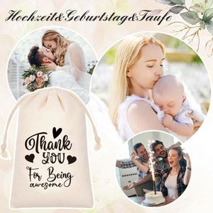 Bolsa de Satén de Algodón con Cordón, Venta Caliente, Yiwu, Reciclable, con Estampado de Acción de Gracias para Velas, Gracias por su Compra Transfronteriza - Product Image 2