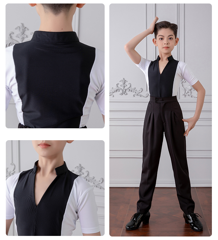 Manga corta blanca + pantalones negros