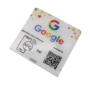 बदलने योग्य क्यूआर कोड nfc Google समीक्षा प्लेट कार्ड कस्टम rfid Google समीक्षा nfc टैग स्टिकर