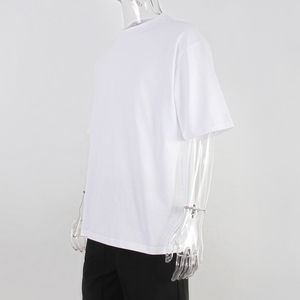 High Quality Soft Crew Neck Oversized <b>Tshirts</b> Lightweight Classic Fabric Oversized T-shirt Durable Cotton <b>White</b> T Shirt - Product Image 4