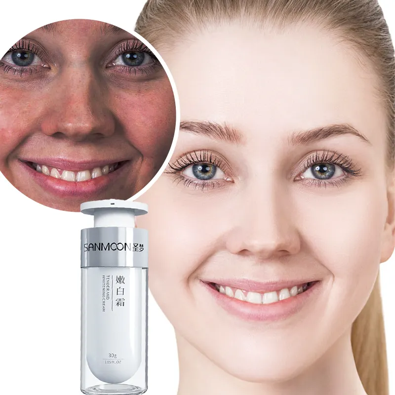 Botella de crema para blanquear la piel para aclarar la piel, crema facial de vidrio para piel seca, Etiqueta Privada