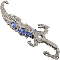 Ornement en métal de couteau double dragon mongol pour armes jouets Cosplay ou dagues en métal fabriquées à la main