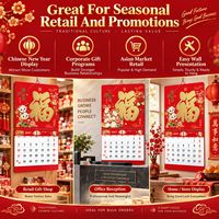 Calendrier mural lunaire chinois 2027 – Année du Chèvre – Nouvel An traditionnel – Personnalisation de marque – Cadeau en gros