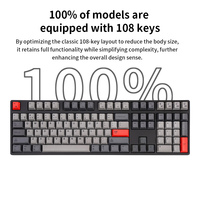 Clavier mécanique de jeu Cherry Axis 108 touches, triple mode, silencieux, pleine taille, Type-C, sans rétroéclairage, état neuf