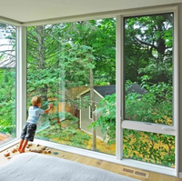 Ventanas Grandes de Aluminio de Piso a Techo con Vista Panorámica, Estilo de Ventana Panorámica Extra Grande de Vidrio Fijo