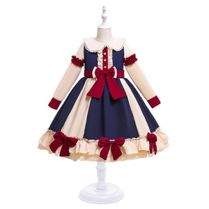 Robe de princesse japonaise Kawaii Lita Cosplay à manches longues et <span class=keywords><strong>jupe</strong></span> plissée avec nœud - Product Image 1