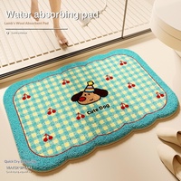 Op maat gemaakte logo groothandel pluche alien cartoon dierenprint polyester absorberende antislip wasbare machinaal geweven keuken toiletmat