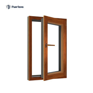 אמריקאי אלומיניום בלבוש עץ זכוכית דלתות וחלונות חיפוי קמור עץ חלון - Product Image 6