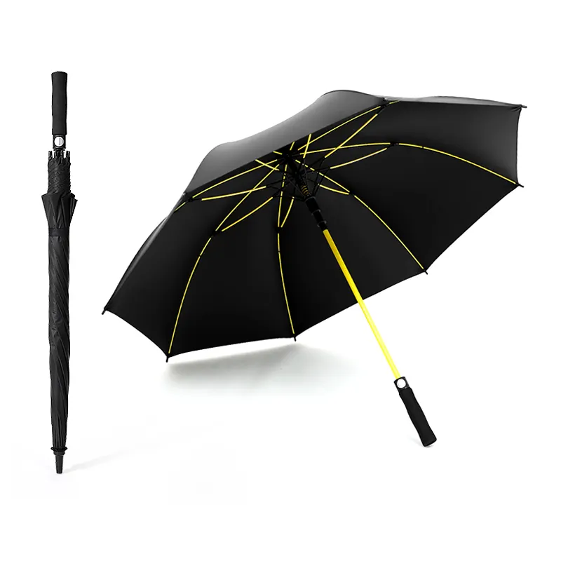 Cadeaux de promotion affaires parapluies droits de grande taille double auvent noir rouge gris parapluie de golf personnalisé avec impressions de logo