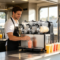 Mesin Slush & Pembuat Smoothie Portabel Elektrik Profesional 3 Dispenser dengan Fungsi Pencampur untuk Kedai Kopi
