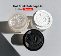 Couvercle pliable pour gobelet de 90 mm, couvercle jetable anti-fuite en PP de qualité alimentaire, gobelets en plastique avec couvercle pour gobelets à café en papier