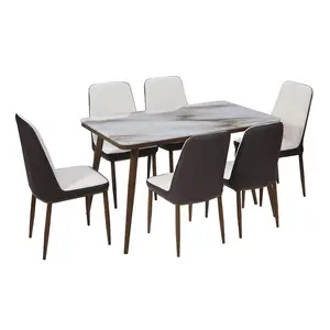 Chine usine de gros fer classique artisanat coréen marbre table à manger meubles de salle table à manger en marbre - Product Image 1