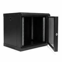 Rak Server Data Center 9U yang Dipasang di Dinding, Warna Hitam, 530x400x450mm, Enclosure Jaringan untuk Switch, Router, Panel Patch, Telekomunikasi