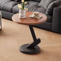 Mesa Auxiliar Plegable de Madera Maciza para Café, Mesa Auxiliar Moderna para Sofá, Mueble Compacto para Sala de Estar, Balcón o Apartamentos Pequeños