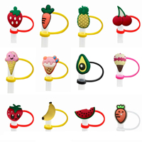 Perles focales en gros Nouveau groupe de chasseurs de démons Capuchon de paille Dessin animé Mignon Silicone PVC Bouchon anti-poussière Couvercle de paille personnalisé