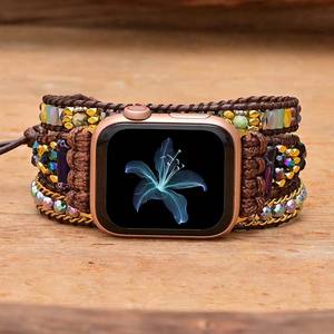 Gran oferta de correa de piedra Natural para reloj inteligente, pulsera de reloj de ágata de 38mm y 42mm para Iwatch Series 7/6/5/4/3/2/1/<span class=keywords><strong>SE</strong></span> - Product Image 2