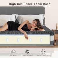 Matelas orthopédique en mousse à mémoire de forme à régulation de température, avec soutien lombaire, enroulable en boîte, avec surmatelas, vente en gros d'usine, OEM personnalisé