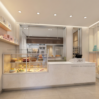 Vitrine de présentation en verre pour cafés, pâtisseries, boulangeries, et commerces de détail alimentaire