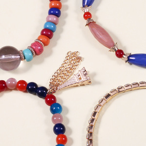 Fashion <b>Charm</b> <b>Bracelets</b> Set Multicolor <b>Beaded</b> Tassel Alloy Gold Plated Women's Bohemia Style Gift Jewelry - Product Image 4