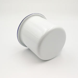 Topjlh 12oz แก้วมัคเคลือบสีฟ้า<span class=keywords><strong>ขอบ</strong></span><span class=keywords><strong>เงิน</strong></span>สีดำพิมพ์ซับลิเมชันสำหรับตั้งแคมป์ท่องเที่ยวกลางแจ้งตั้งแคมป์แคมป์ - Product Image 5