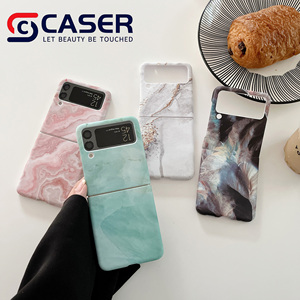 <span class=keywords><strong>Coque</strong></span> de téléphone pliante en marbre de mode rétro INS pour Samsung pour Galaxy <span class=keywords><strong>ZFlip</strong></span> 3 4 PC avec sens de la protection - Product Image 2