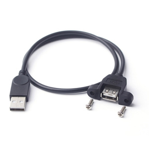 30cm 50cm 1m 1.5m 2m 3M 5m Lá + bện máy tính truyền dữ liệu USB 2.0 cáp mở rộng nam nữ vít bảng điều chỉnh gắn dây dòng - Product Image 4