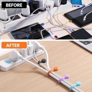 Kabel Pengikat Magnetik Silikon yang Dapat Digunakan Kembali 2-UKURAN Kombinasi (4pcs 2.95 inci 10pcs 7.68 inci) Magnet Kulkas Pengikat Kabel Serbaguna - Product Image 3
