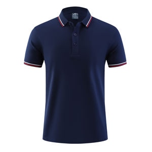Chemises polo pour hommes à logo personnalisé, séchage rapide, coton, polyester, élasthanne, couleur unie, manches courtes, sport de plein air, golf, t-shirt - Product Image 1
