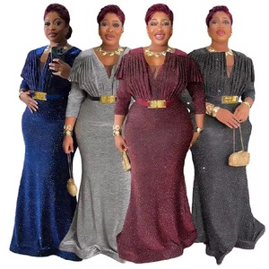 Vestido Elegante Nuevo para Mujer, Talla Grande Africana, Invierno, Comercio Exterior Europeo y Americano, Venta al por Mayor - Product Image 2