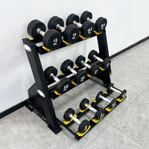 Le support d'haltères à trois couches peut stocker 10 paires d'haltères à tête ronde hexagonale pour un usage domestique commercial économisant de l'espace - Product Image 1