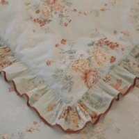 Parure de lit vert menthe 100 % coton avec jupe de lit double couche à volants en dentelle et gaze, style pastoral frais