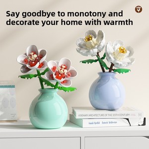 Juego de Bloques de Construcción Compatibles para Arreglos Florales, Adorno de Escritorio, Jarrón, Juguete para Niñas, Regalo, Modelo <span class=keywords><strong>Yi</strong></span> Gao, Venta al Por Mayor - Product Image 2